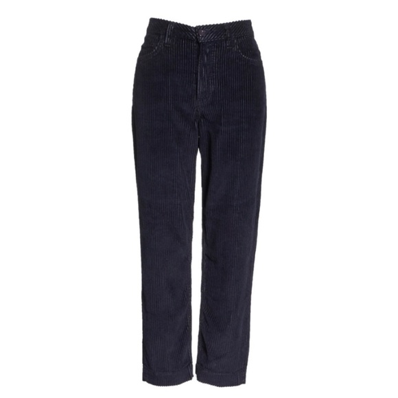 GRLFRND Helena Straight Leg Cropped Corduroy Pant in Midnight Train, Size 27 - Picture 2 of 13